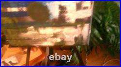 Abstract paintings on canvas original contemporary 20by16 yellow white blue