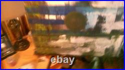 Abstract paintings on canvas original contemporary 20by16 yellow white blue