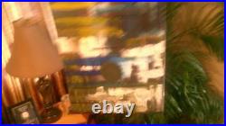 Abstract paintings on canvas original contemporary 20by16 yellow white blue