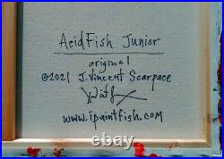 AcidFish Junior Original Painting on Canvas, Abstract, FAMOUS Popular Fish Art