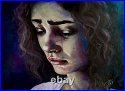 Acrylic Hand Painted On Canvas. Stillness Of Grief