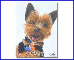 Acrylic Pet Portrait Original Painting Fine Art on Canvas Wall Art Home decor