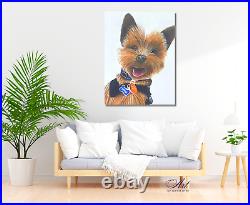 Acrylic Pet Portrait Original Painting Fine Art on Canvas Wall Art Home decor