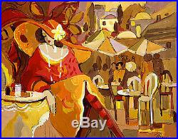 Acrylic on Canvas Original Signed Painting by Isaac Maimon Sunset Thoughts