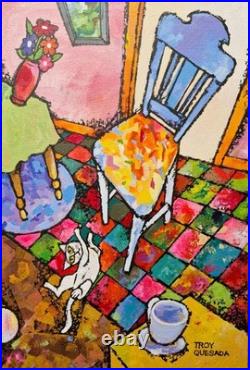 Acrylic painting on canvas by original artist. 12 x 17.5 in. UNFRAMED