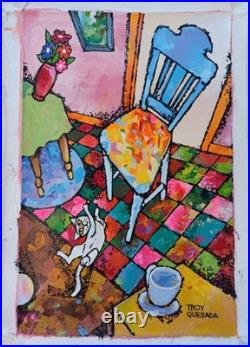 Acrylic painting on canvas by original artist. 12 x 17.5 in. UNFRAMED