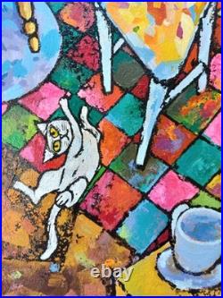 Acrylic painting on canvas by original artist. 12 x 17.5 in. UNFRAMED