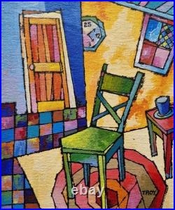 Acrylic painting on canvas by original artist. 7.5 x 9 in. UNFRAMED