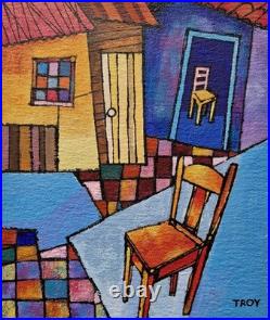 Acrylic painting on canvas by original artist. 7.5 x 9 in. UNFRAMED