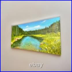 Acrylic painting original, stretched canvas, landscape, home decor 12x24