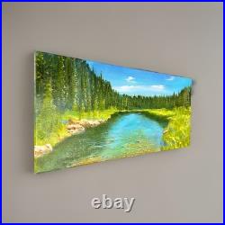Acrylic painting original, stretched canvas, landscape, home decor 12x24