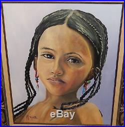 African Girl Large Original Oil On Canvas Painting