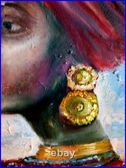 African Queen Painting Black Woman Original Art on Canvas 19,5 by 14 Impasto African Queen Painting Black Woman Original Art on Canvas 19,5 by 14 Impasto