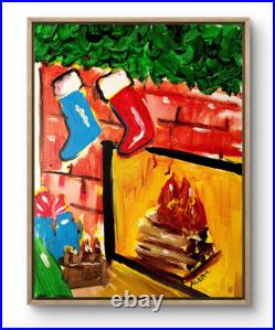 Aleph Original Art 14x11 Colorful Modern Art Acrylic Painting on Canvas