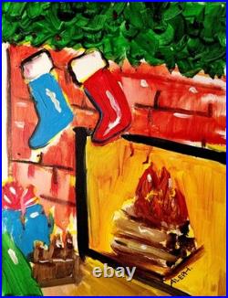 Aleph Original Art 14x11 Colorful Modern Art Acrylic Painting on Canvas