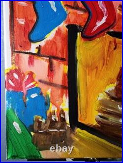 Aleph Original Art 14x11 Colorful Modern Art Acrylic Painting on Canvas