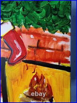 Aleph Original Art 14x11 Colorful Modern Art Acrylic Painting on Canvas