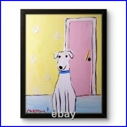 Aleph Original Art Dog 14x11 Abstract Expressionist Original Painting on Canvas