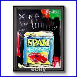 Aleph Original Art Spam 14x11 Abstract Expressionist Original Painting Canvas