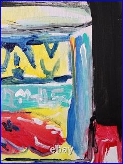 Aleph Original Art Spam 14x11 Abstract Expressionist Original Painting Canvas