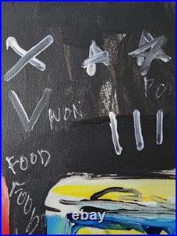Aleph Original Art Spam 14x11 Abstract Expressionist Original Painting Canvas