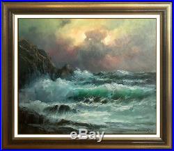 Alexander Dzigurski Original Painting Oil On Canvas Signed Seascape Framed Art