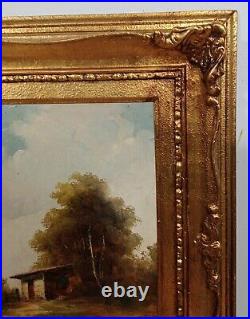 Amazing W. Cossi Oil On Canvas Early 20th Century With Frame In Golden Leaf Nice