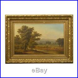 American Hudson River Valley Antique Landscape Oil Painting, Unsigned, 19th C
