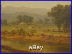 American Hudson River Valley Antique Landscape Oil Painting, Unsigned, 19th C