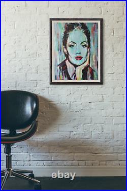 Angelina. Expressionist Woman Portrait, original art Acrylic on Canvas 50x70cm