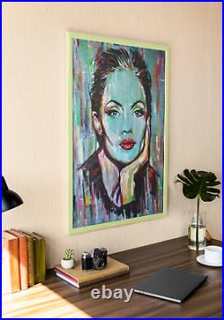 Angelina. Expressionist Woman Portrait, original art Acrylic on Canvas 50x70cm