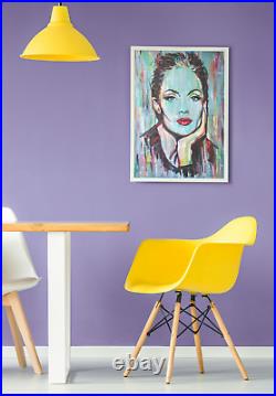 Angelina. Expressionist Woman Portrait, original art Acrylic on Canvas 50x70cm