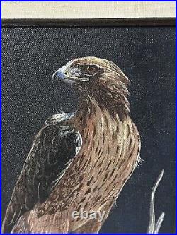 Ann Irons, Native American Artist Original Oil On Canvas Of A Golden Eagle Frame
