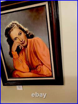 Anthony Defrange -Portrait of Barbara Stanwyck Oil panting