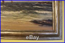 Antique 1800s original oil painting on canvas Maritime