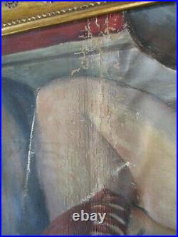Antique 1920's Oil Painting American Impressionist Female Woman Semi Nude Model