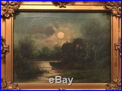 Antique 19th. C Dutch Old Master Original Oil on Canvas Unsigned Framed