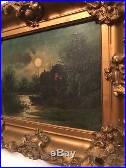 Antique 19th. C Dutch Old Master Original Oil on Canvas Unsigned Framed