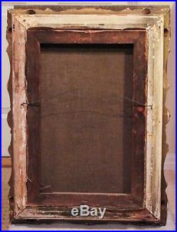 Antique 19th Century 1800's Original 12x18 Oil on Canvas Painting with Frame