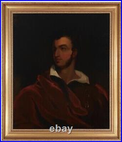 Antique Canvas Oil Painting, 19thC Portrait of Gentleman Alexander Pushkin