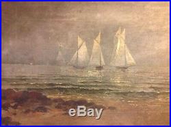 Antique Early 20th Century oil painting Seascape Original On Canvas