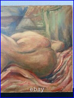 Antique Mid Century Impressionist Nude Woman Oil Painting N. Scott Jones