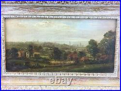 Antique Oil on Canvas Landscape Painting Signed Spencer