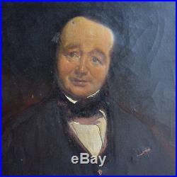 Antique Oil on Canvas Portrait of a Gentleman Original 19th Century Oil Painting