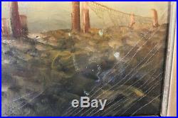 Antique Oil painting on canvas, original, seascape, Sailboats, Signed, Framed