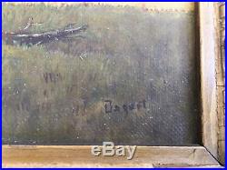 Antique Original Oil on Canvas Painting 10x14 Landscape Signed George Bogert