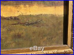 Antique Original Oil on Canvas Painting 10x14 Landscape Signed George Bogert