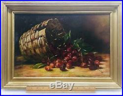 Antique Original oil painting Still Life On Canvas, 1980s With Frame