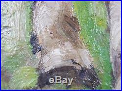 Antique Painting Cow in the Pasture Oil On Canvas Original Old Vintage