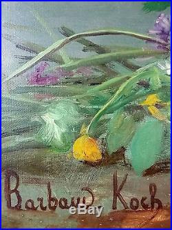 Antique Painting Marthe Barbaud-Kock (1862-1928) Oil On Canvas Original Old